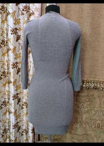 Gray Knit Bodycon Mini Dress
