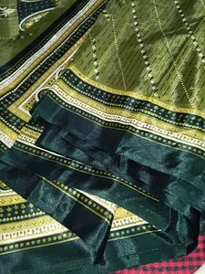 Elegant Olive Green Saree