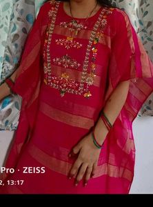 Red Embroidered Kaftan