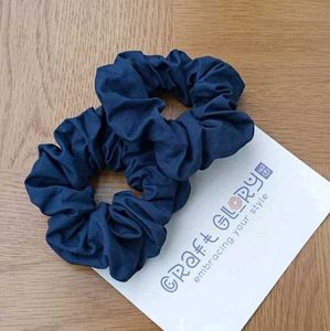 Red Satin dark blue Scrunchies
