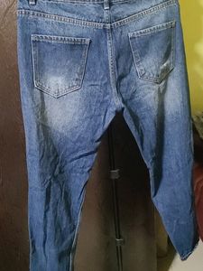 Boyfriend Dark Blue Torn Jeans Size 32