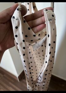 H&amp;M Satin, Polka Dot Long Skirt With Slits