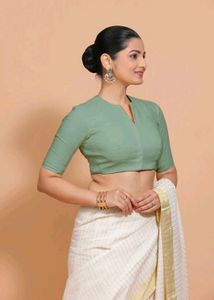 Elegant Green Saree Blouse (M Size)