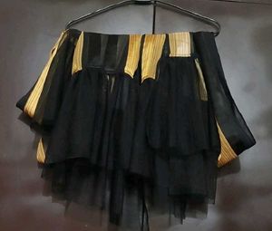 Black &amp; Golden Plazo Suit &amp; Dupatta 42 Bust
