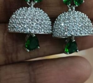 Emerald Green Jhumka Earrings