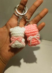 Crochet Mini Bear Keychains 💕