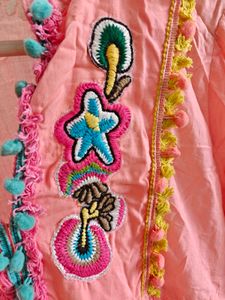 Peach Embroidered Tunic