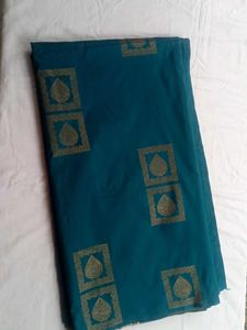 Beautiful Blue &amp;gold Zari Saree