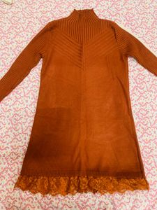 Rust Knit Mini Dress