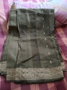 Olive Green Saree