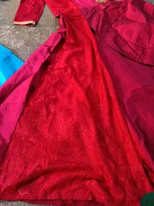 Red Embellished Girls&#39; Dress