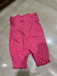 Pink Polka Dot Baby Romper