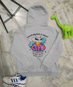 Grey Hoodie with Graphic Print