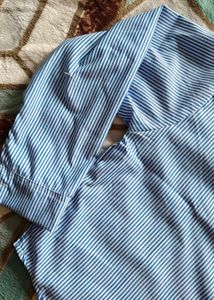 Blue Striped Button-Down Shirt