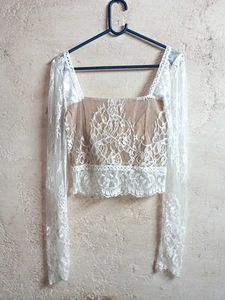 Beautiful Partywear Lace Crop Top