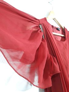 Maroon Long Maxi Dress