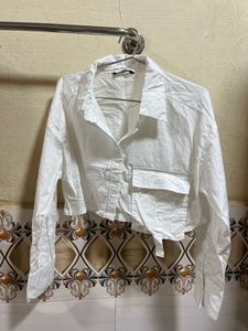 White Cropped Shirt