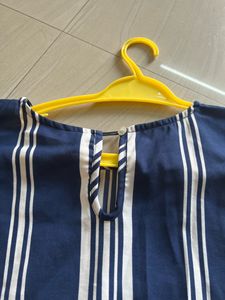 Blue Boxy Stripped Top