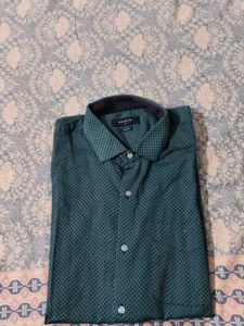 Men's Casual Green Patterned Shirt