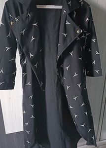 Black With White Printed Shrug For Women