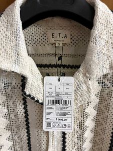 ETA WESTSIDE OFF WHITE CROCHET RELAXED FIT SHIRT