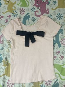 Pink Top With Back Bow