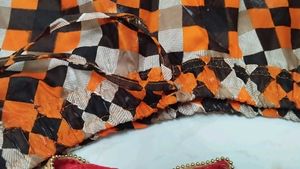 Orange and Black Checkered Skirt