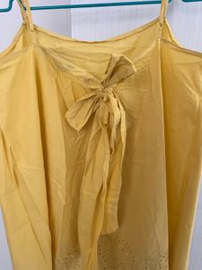 VERO MODA Yellow Embroidered Tank Top