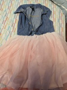 Denim And Net Dress