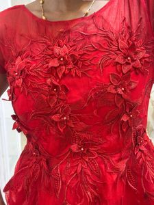 Stunning Red Floral Embellished Gown