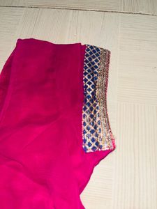 Elegant Pink Silk Saree
