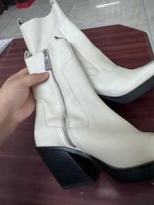 Genuine Leather Zara White Boots