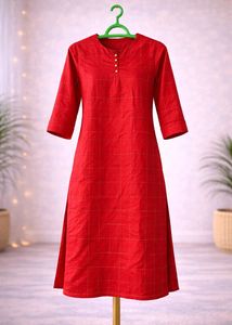 Red Checkered Kurti