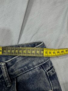 Blue straight leg women jeans