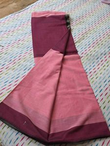 Elegant Pink Cotton Saree