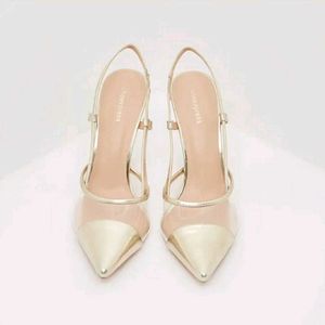 Dual Tone Golden Slingbacks
