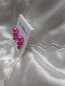 Pink Pearl Stud Earrings