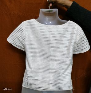 6)  White Net Top