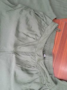 41) Olive Green Jaipur Kurti Top - Size M