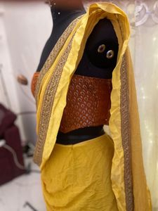 Yellow ready to wear saree