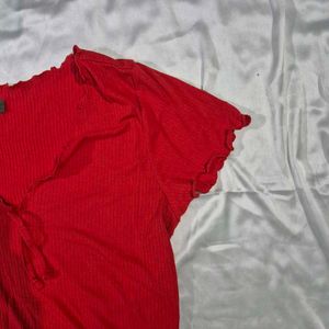 Hot Red Oversized Crop Top