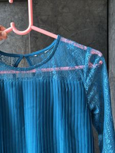 Blue Georgette A-Line Top