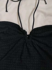Black Tie Halter Top