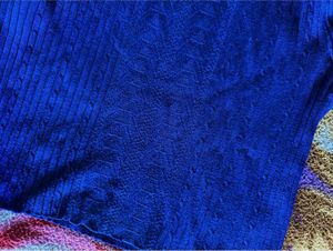 Blue Crop High Neck Sweater