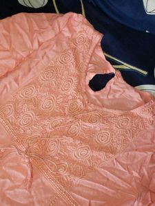 Peach Embroidered Tunic Top