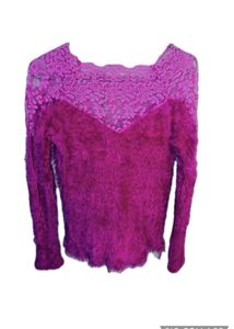 Cute Furry Pink Lace Sweater