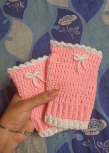 Pink Crochet Wrist Warmers 🩷✨