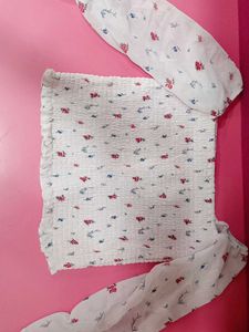 Baby Pink Ribbed Like Aesthetic Crop Top For Women