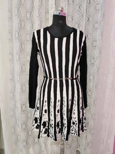 Chic Striped Fit &amp; Flare Dress