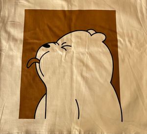 Beige Bear Crop Top